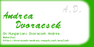 andrea dvoracsek business card